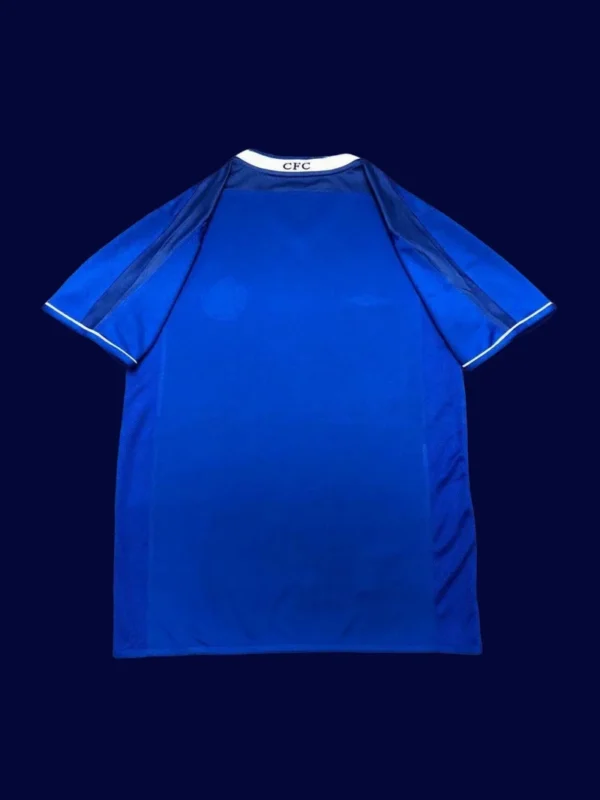 Chelsea Home Blue Retro Jersey 0305B - KFCool – Football Jerseys & Soccer Kits Store back view of Chelsea home blue retro jersey (03/05) showing number-ready panel.