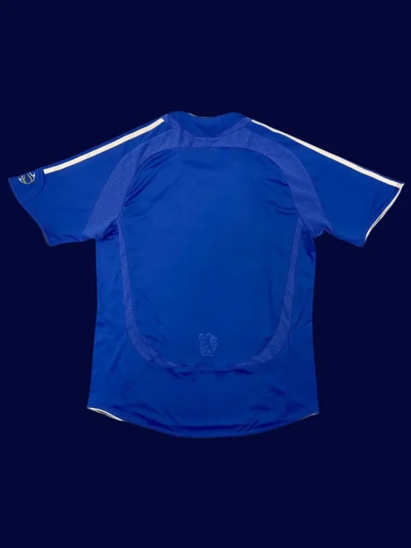 Chelsea Home Blue Retro Jersey 0607B - kfcool.com back view of Chelsea home blue retro jersey (06/07) showing reinforced number panel.