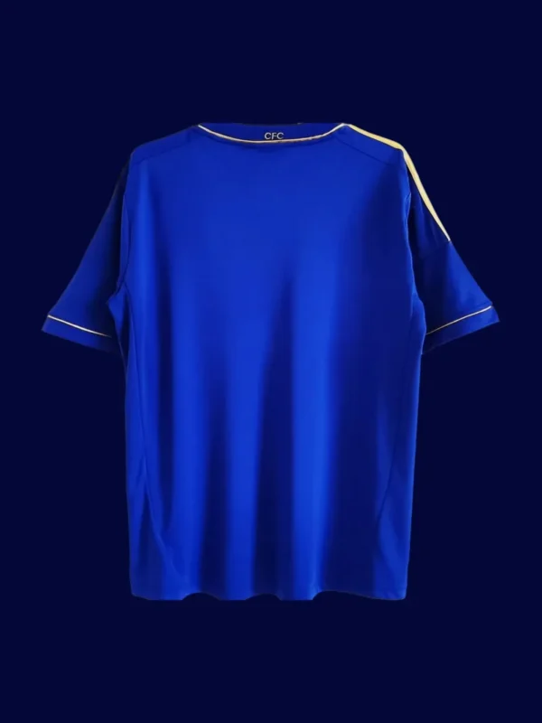 back view of Chelsea home blue retro jersey (12/13) showing reinforced back panel.
