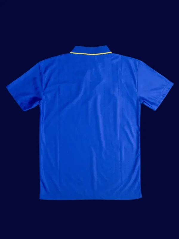 Chelsea Home Blue Retro Jersey 9597B - kfcool.com back view of Chelsea home blue retro jersey (95/97) showing stitched back for numbers.