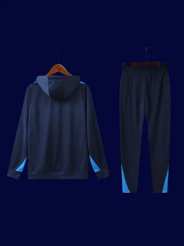 back view of Chelsea royal blue hoodie tracksuit (24/25) showing smooth back and ergonomic seams.
