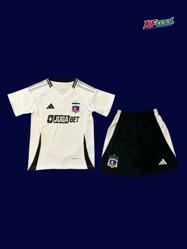 Colo Colo Home Kids kits 2526A - kfcool.com Colo Colo 25/26 kids home white kit front breathable
