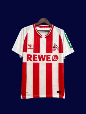 Cologne Home Jersey 2526 Fans Version1 Cologne Home Jersey 25/26 Fans Version front with classic red-and-white stripes and club badge.