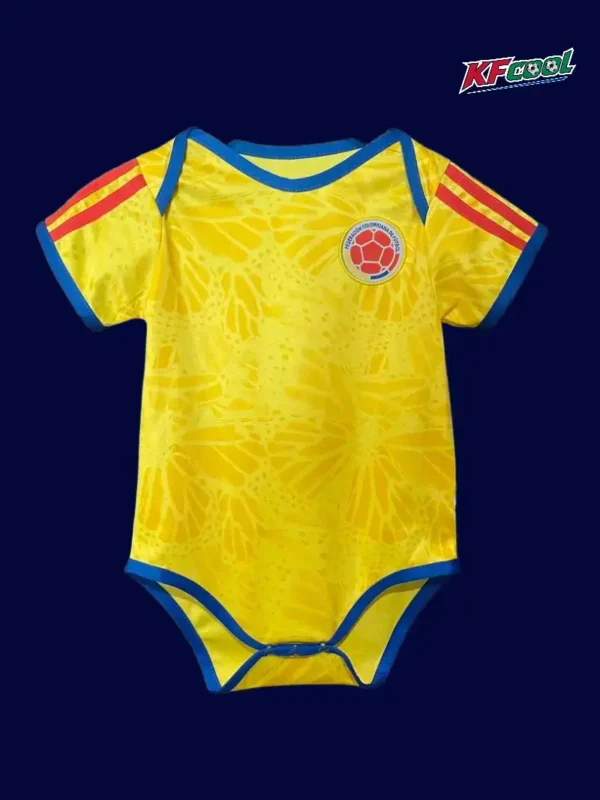 Colombia Home Yellow Babysuit Infant Crawl 2627A - KFCool – Football Jerseys & Soccer Kits Store Colombia home yellow babysuit 26/27 front — infant crawl suit, soft fabric