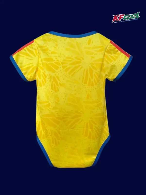 Colombia Home Yellow Babysuit Infant Crawl 2627B - KFCool – Football Jerseys & Soccer Kits Store Colombia home yellow babysuit 26/27 back snaps detail