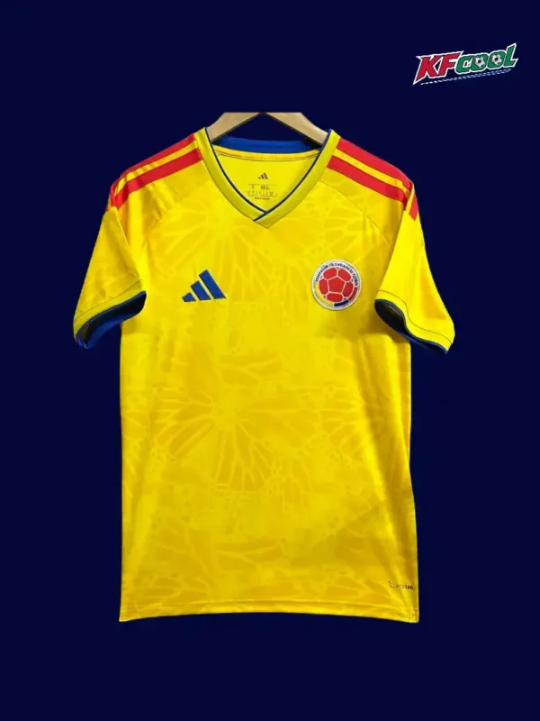 Colombia home yellow jersey 26/27 fans front, breathable material