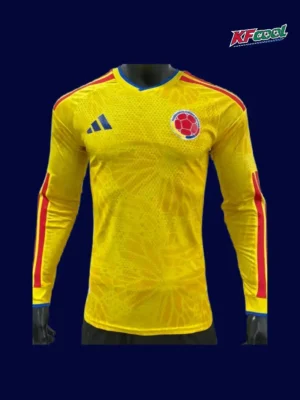 Colombia Home Yellow LS Jersey 2627 Player Version1 Colombia home yellow LS jersey 26/27 player front — long sleeve, performance fit