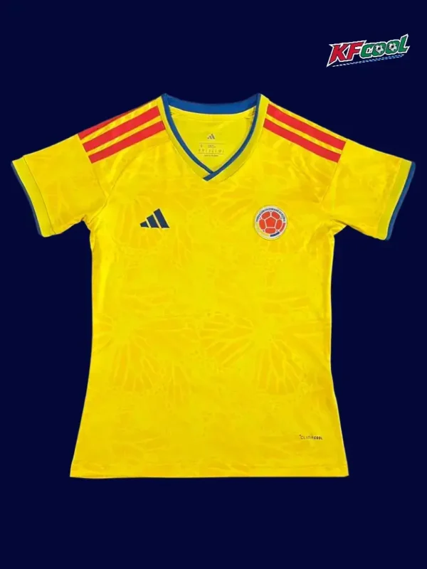 Colombia home yellow women’s jersey 26/27 fans front, tailored fit