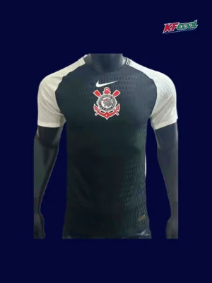 Corinthians away jersey 25/26 player version front black white design