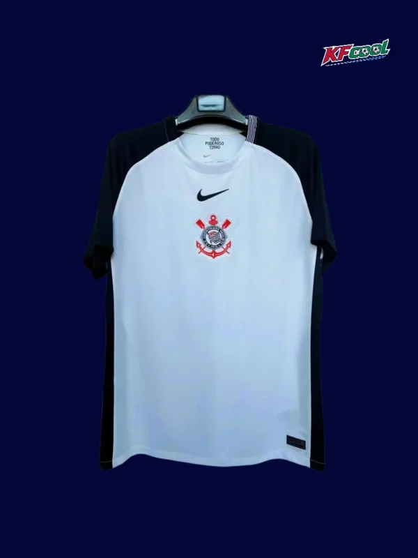Corinthians home jersey 25/26 fans version front white black stripes