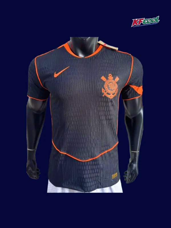 Corinthians third jersey 25/26 player version front gray black design