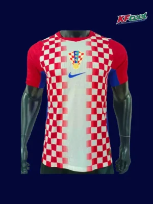 Croatia 26/27 home player jersey front — pro fit, checkered red-white design