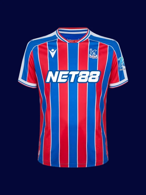 Crystal Palace Home Jersey 25/26 Fans Version front with club crest and classic red-blue stripes.