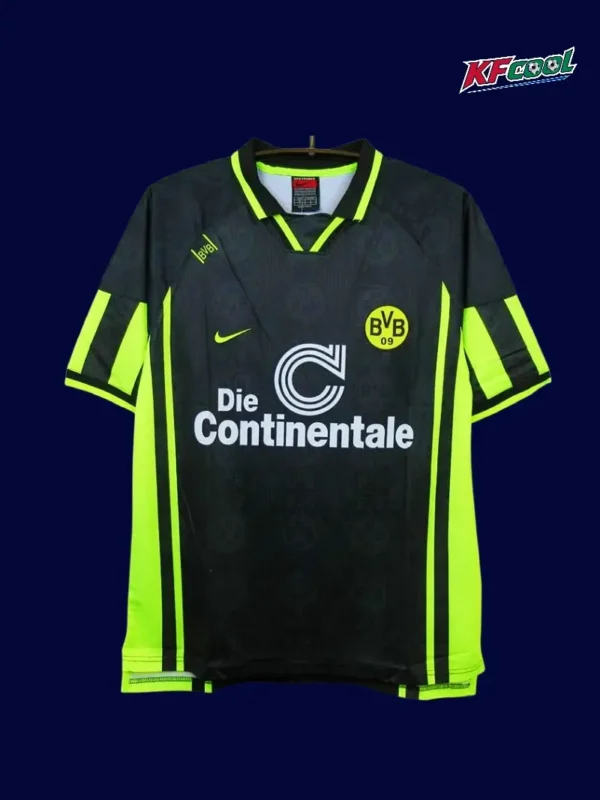 Dortmund Away Black Classic Retro Jersey 199697A - kfcool.com Dortmund away black classic retro jersey 1996/97 front black yellow vintage design