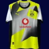Dortmund Away Jersey 25/26 Fans Version front with black-and-yellow away design and crest.