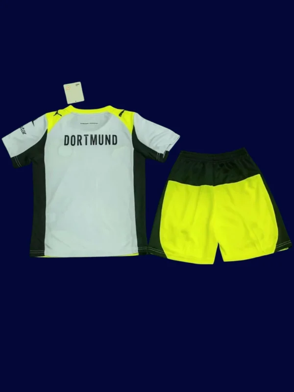 Dortmund Away Kids Kits 25/26 back with printed number panel.