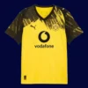 Dortmund Home Jersey 25/26 Fans Version front with classic black-and-yellow stripes and crest.
