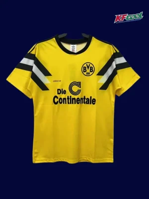 Dortmund yellow classic retro jersey 1989 front vintage yellow home design
