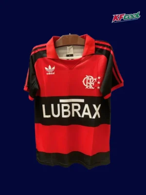 Flamengo home classic retro jersey 1986 front red black vintage design
