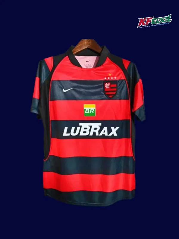 Flamengo home classic retro jersey 2002/03 front red black design