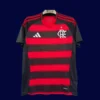 Flamengo home jersey 25/26 fans version front red black stripes