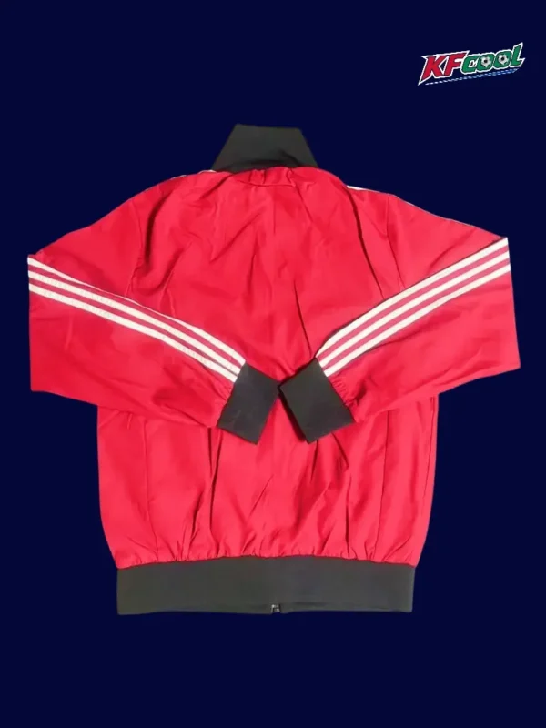 Flamengo Red Windbreaker 2526 Fans Version2 - KFCool – Football Jerseys & Soccer Kits Store Flamengo red windbreaker 25/26 fans version back view