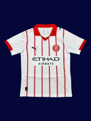 Girona Home Jersey 25/26 Fans Version front with club crest and stripes.