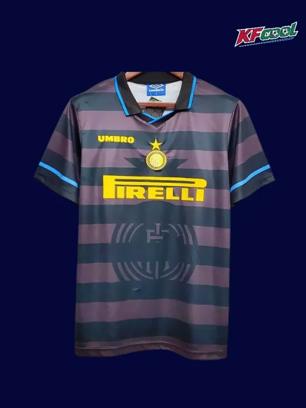 Inter Milan 1997 98 away classic retro jersey front with throwback away style and crest
