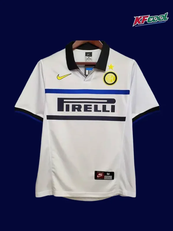 Inter Milan Away Classic Retro Jersey 199899A - KFCool – Football Jerseys & Soccer Kits Store Inter Milan 1998 99 away classic retro jersey front with alternate retro palette