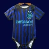 Inter Milan 25 26 home baby suit front for infant crawling with club crest