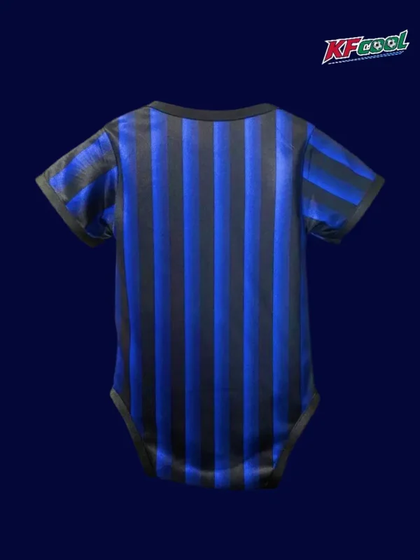 Inter Milan 25 26 home baby suit back with snap closures and soft fabric