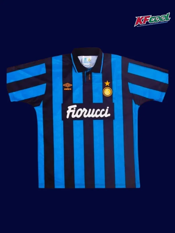 Inter Milan 1992 93 home classic retro jersey front with early 90s stripe design