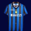 Inter Milan Home Classic Retro Jersey 199798A - kfcool.com Inter Milan 1997 98 home classic retro jersey front with iconic black blue stripes