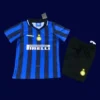 Inter Milan Home Classic Retro Kids kits 199798A - kfcool.com Inter Milan 1997 98 kids home retro jersey front with child sizing and classic stripes