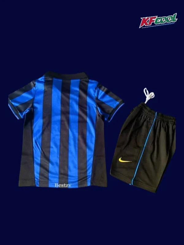 Inter Milan 1998 99 kids home retro jersey back with soft fabric rear and easy print area