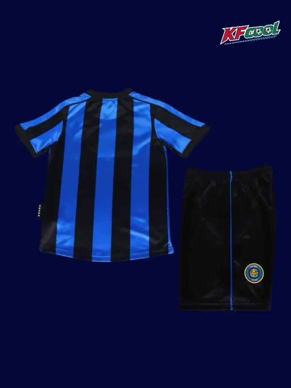 Inter Milan 1999 00 kids home retro jersey back with comfortable child fit and plain rear