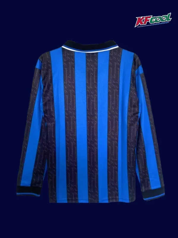 Inter Milan 1997 98 home classic retro long sleeve jersey back with extended sleeves and plain rear