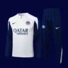 Inter Milan 25 26 white half pull tracksuit front with minimalist design and club identity