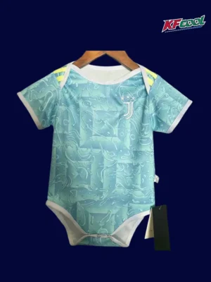 Juventus 25 26 away baby suit front infant crawl bodysuit in alternate colors