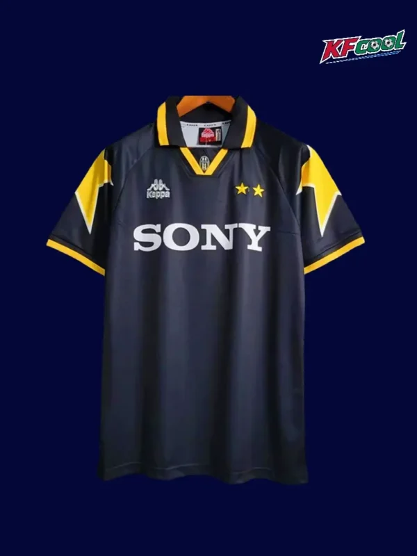 Juventus Away Black Classic Retro Jersey 199597A - KFCool – Football Jerseys & Soccer Kits Store Juventus 1995 97 away black classic retro jersey front with rare dark palette