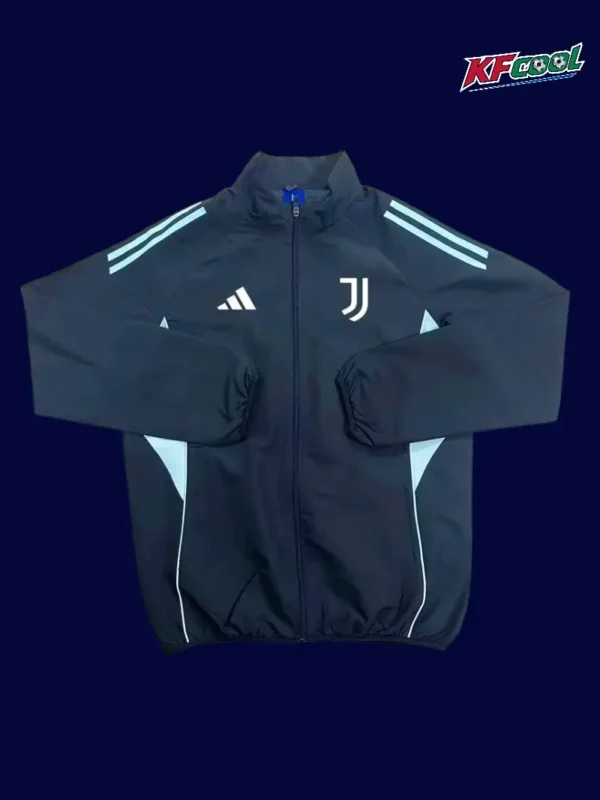 Juventus Black Windbreaker 2526 Fans Version1 - KFCool – Football Jerseys & Soccer Kits Store Juventus 25 26 black windbreaker front fans version with sleek design