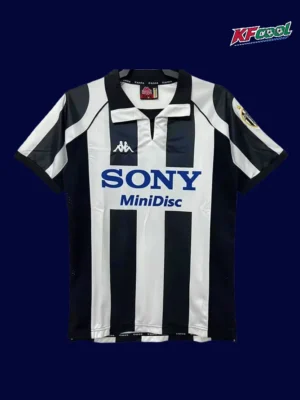 Juventus 1997 98 home classic retro jersey front with classic black white stripes
