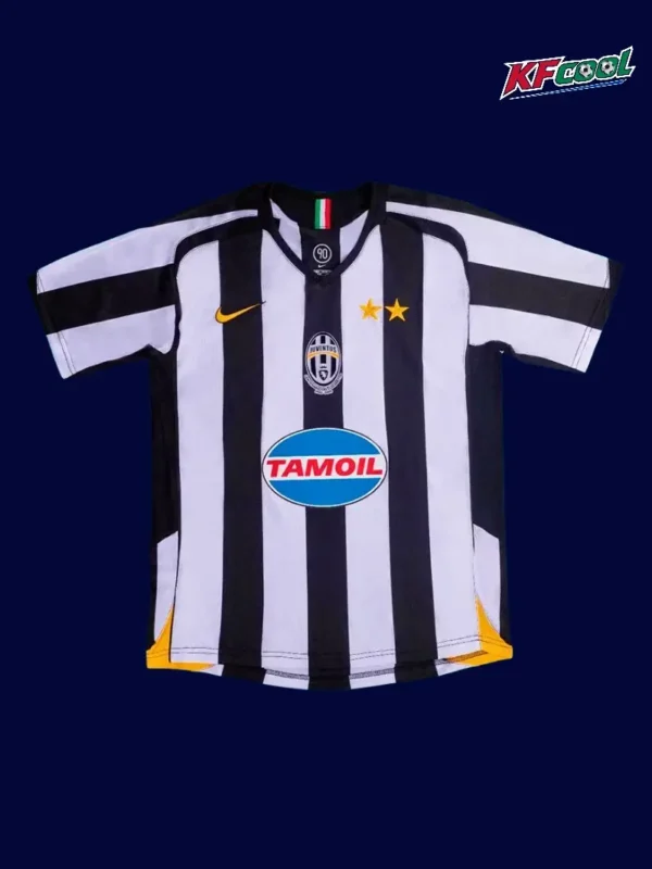 Juventus 2005 06 home classic retro jersey front with title era striping