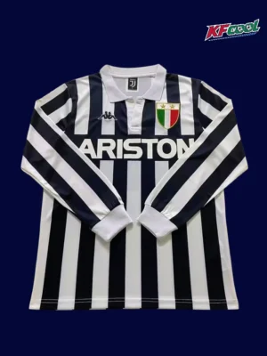 Juventus Home Classic Retro LS Jersey 198485A Juventus 1984 85 home classic retro long sleeve jersey front with historic styling