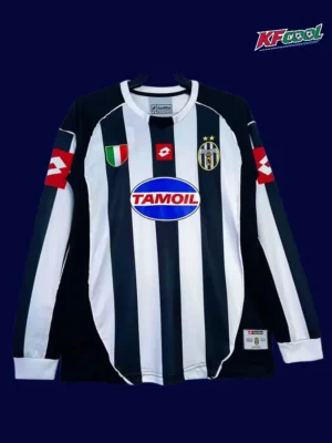 Juventus Home Classic Retro LS Jersey 200203A Juventus 2002 03 home classic retro long sleeve jersey front with extended sleeves