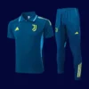 Juventus lake blue polo tracksuit 25/26 fans version front view