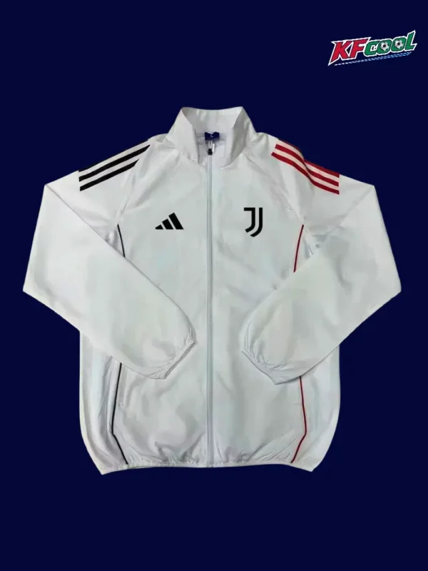 Juventus White Windbreaker 2526 Fans Version1 - KFCool – Football Jerseys & Soccer Kits Store Juventus 25 26 white windbreaker front fans version lightweight design