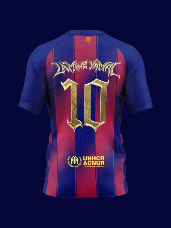 Lamine Yamal 10 Barcelona Home Jersey 2526 Kopa Trophy Edition2 - KFCool – Football Jerseys & Soccer Kits Store Lamine Yamal Barcelona home jersey back 25/26 Kopa Trophy Edition with #10, breathable high-quality design.