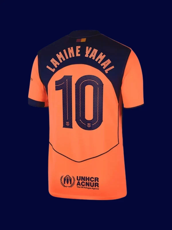 Lamine Yamal Barcelona third jersey back 25/26 UCL with #10, breathable high-quality design.