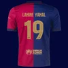 Lamine Yamal Barcelona home jersey back 24/25 UCL Font with #19, breathable high-quality design.